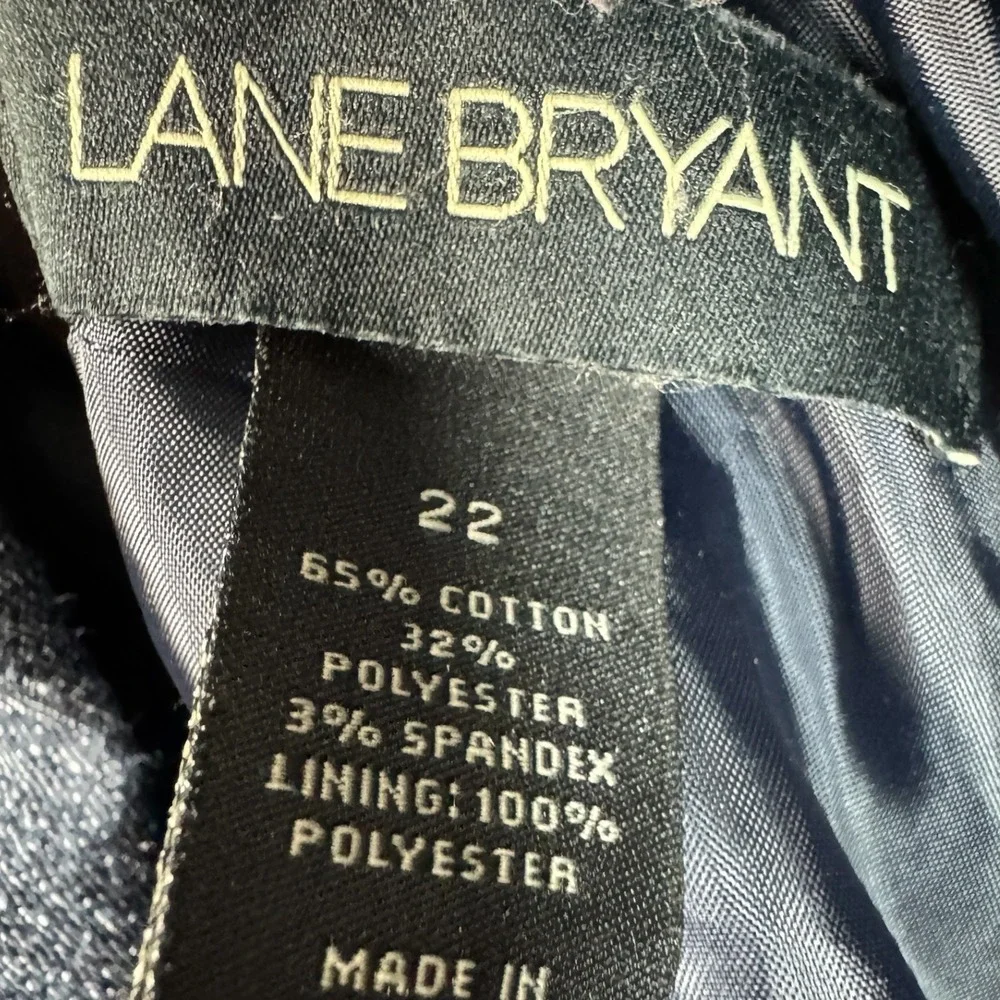 Lane Bryant Women's Denim Blue Button Front 3/4 Sleeve Jacket Size 22 Blazer - Picture 6 of 6